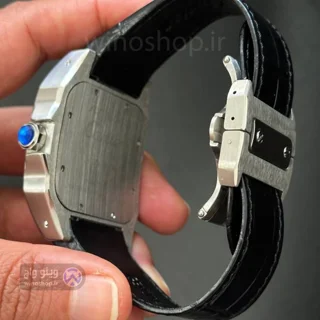 ساعت لوکس مردانه کارتیه بند چرم و بدنه استیل