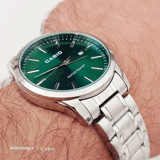 ساعت مردانه کاسیو Casio کلاسیک صفحه سبز روی دست