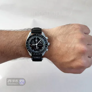 ساعت امگا سواچ کرنوگراف دار بند برزنتی چسبی راحت با دوام زیبا و اسپورت