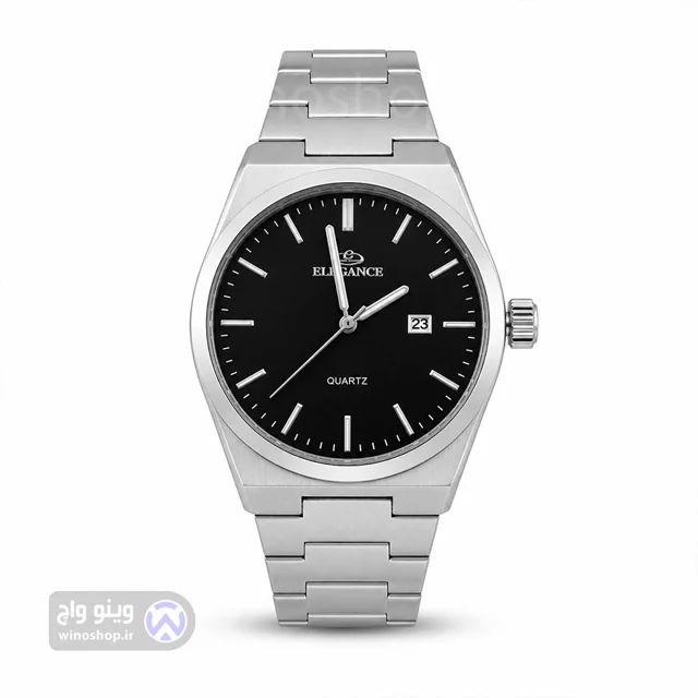 ساعت مردانه الگانس (Elegance) صفحه مشکی استیل کوارتز